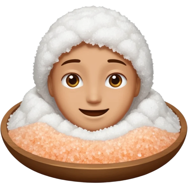 very happy face with pile of salt emoji