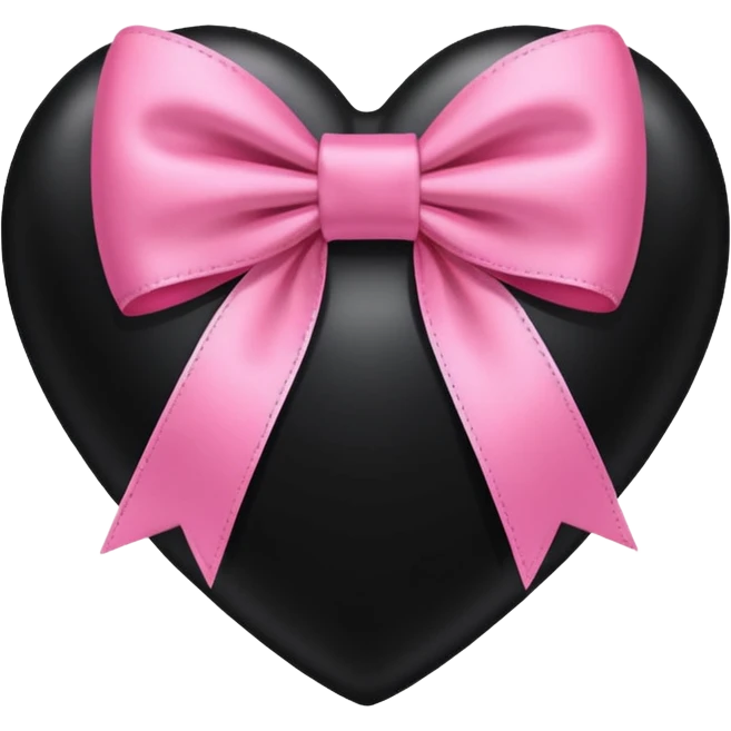 Black Heart with Pink Bow emoji