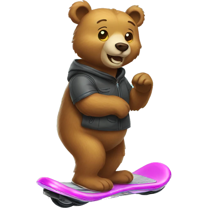 a bear on hoverboard emoji