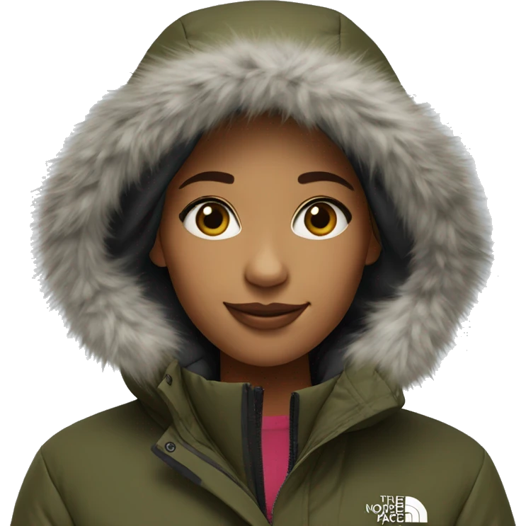 Girl wearing northface parka emoji
