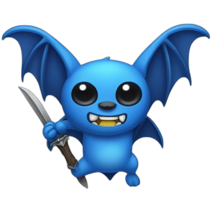 blue bat with dagger emoji