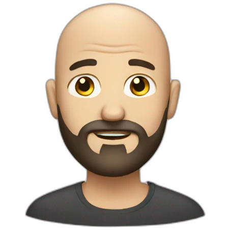 Very bearded man with bald head emoji