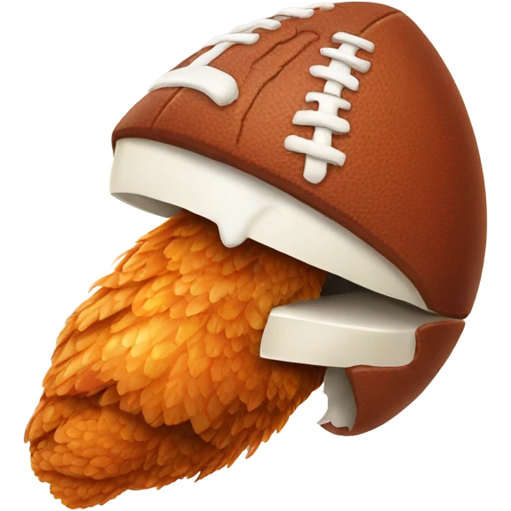 Football eating a chicken wing  emoji