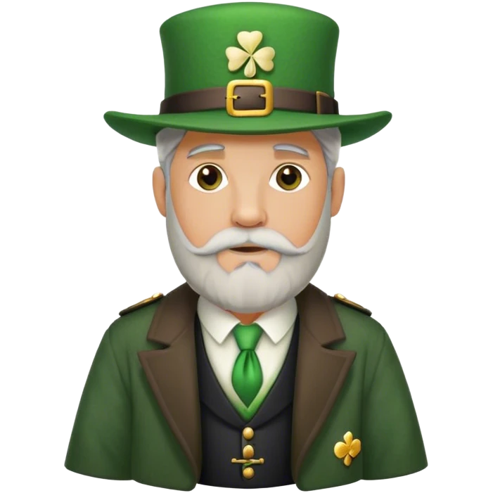 Tall grey haired man with goatee wearing a green peaky hat and kilt st. Patrick’s Day emoji