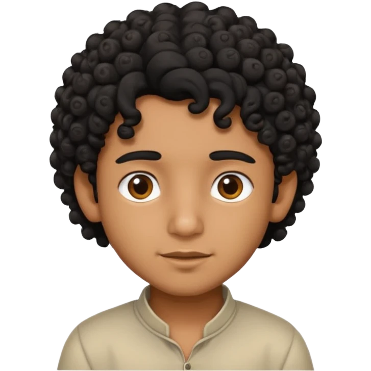 Indian boy with curly hair emoji