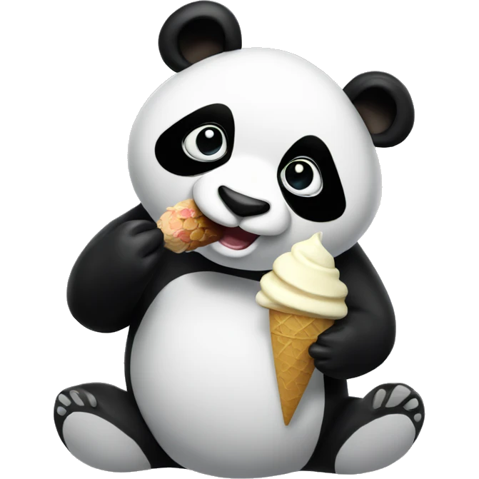 Panda eating ice cream emoji