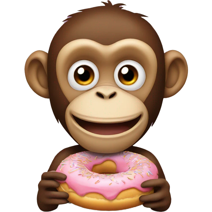Monkey eating donuts  emoji