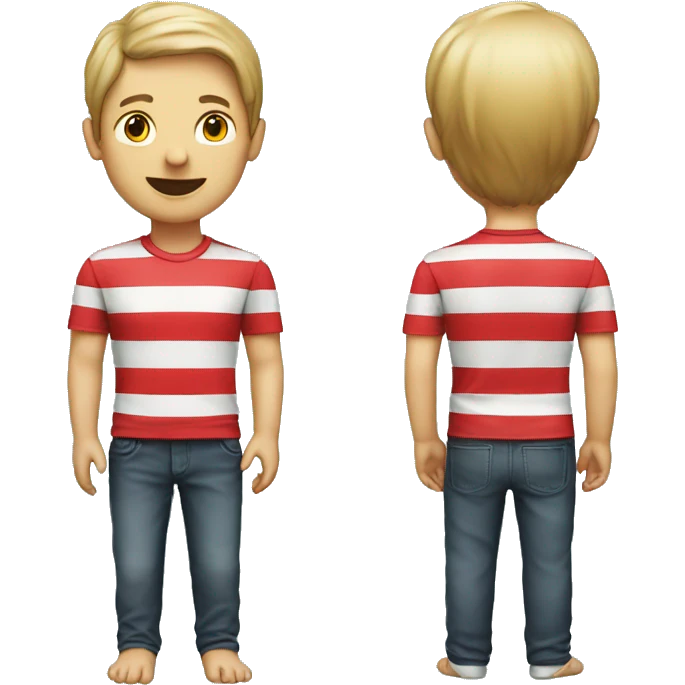 A human with red and black stripes shirt emoji
