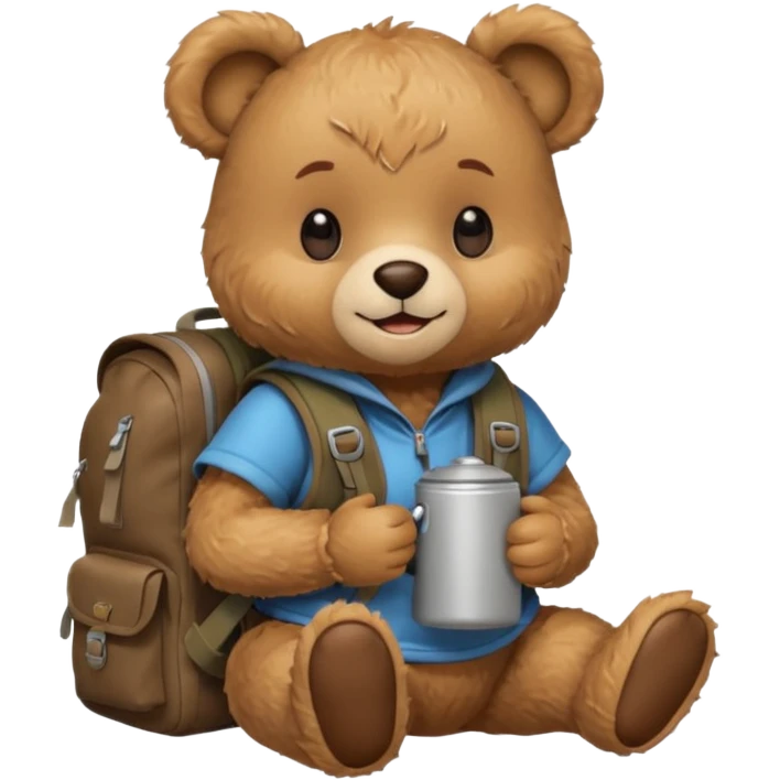 A female Teddy bear camping emoji