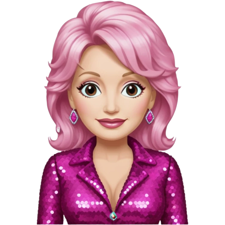 Dolly Parton with dark pink sequin outfit emoji