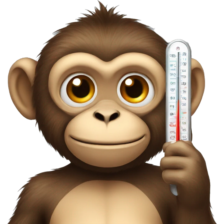 monkey with thermometer emoji