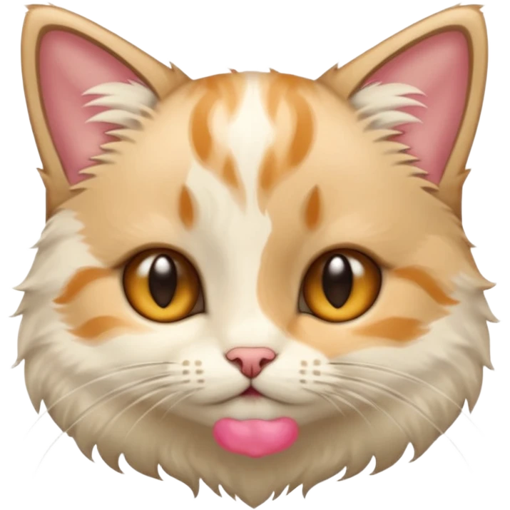 langue humaine qui touche la tête d'un petit chat emoji