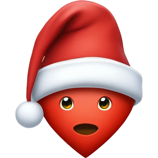 red heart wearing a Santa hat emoji