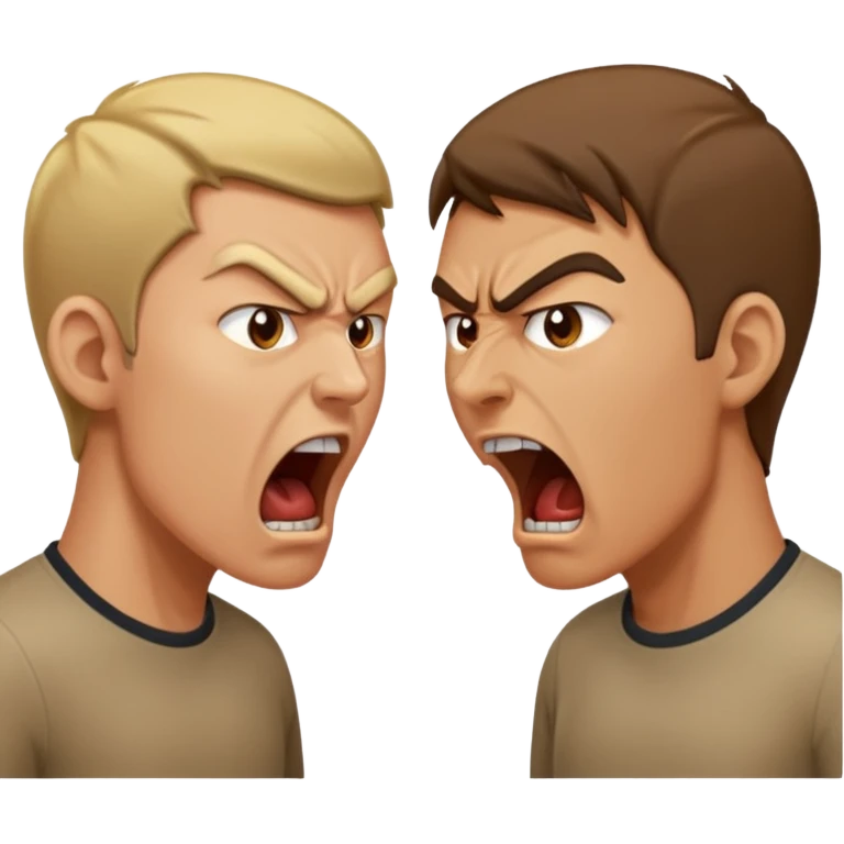 two people, facing each other, angry yelling at each other emoji