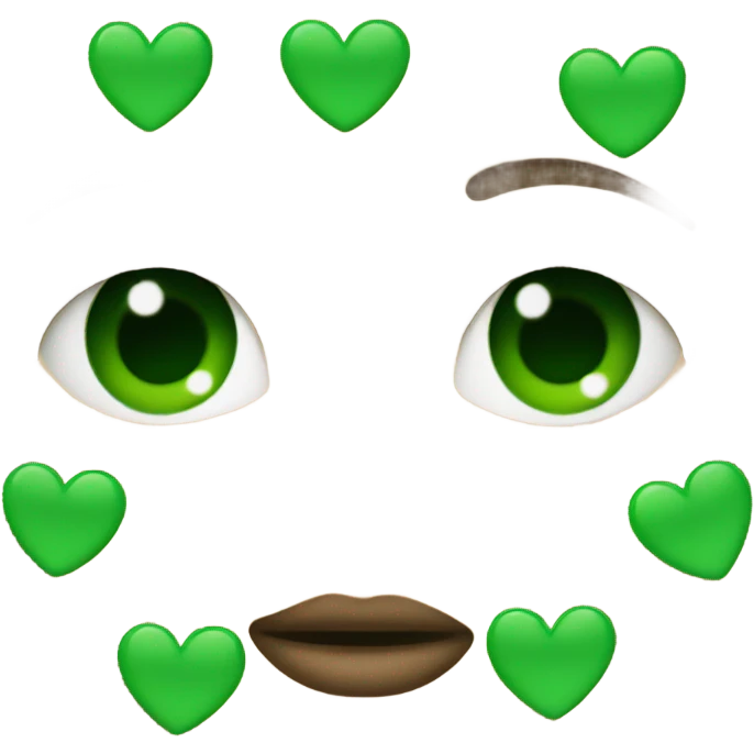 Face with green hearts emoji