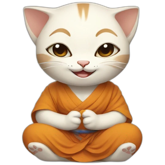 a smiling mindful monk kitty emoji