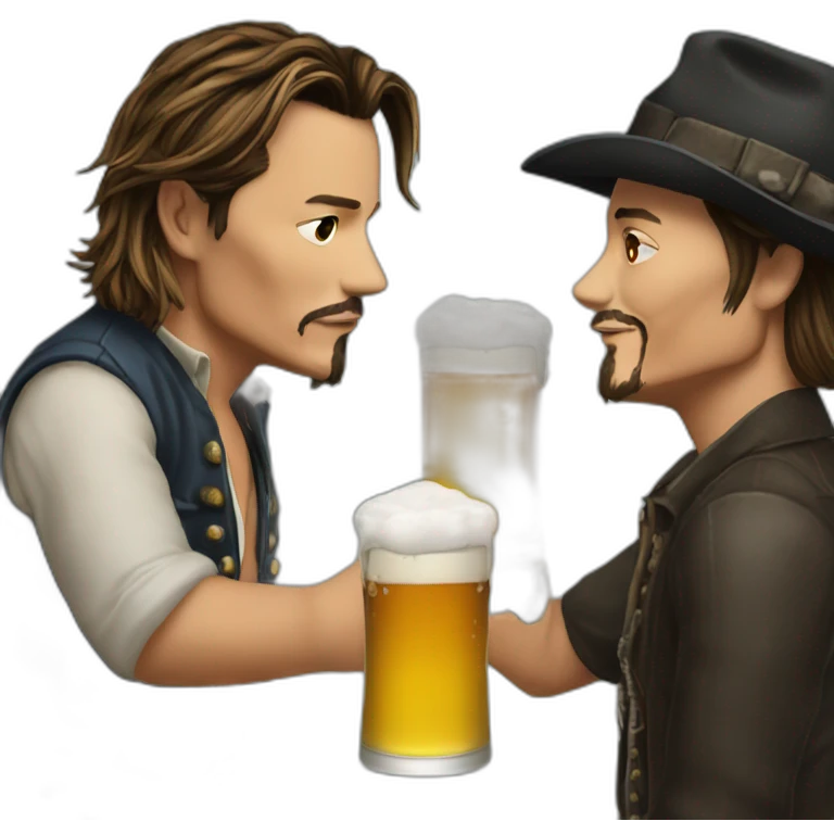 Jonhy depp drinking beer emoji