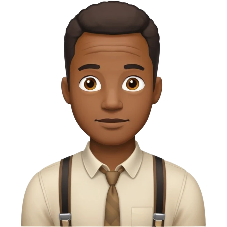 Black weather man with suspenders  emoji