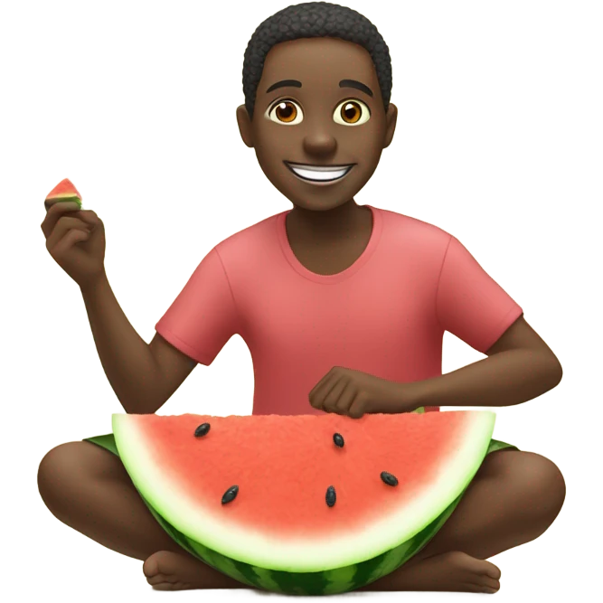 African eating watermelon emoji