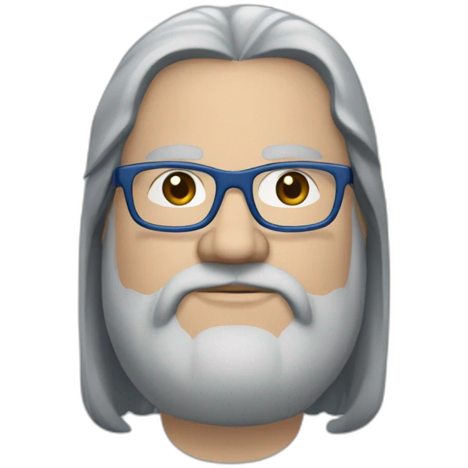 white-40-year-old-fat-man-with-long-black-hair,-brown-eyes,-blue-glasses,-no-beard. emoji