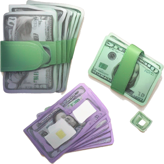 BILLETERA CON TARJETAS DE CREDITO Y DINERO emoji