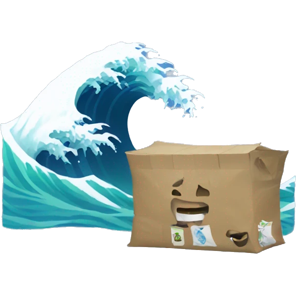  wave with trash emoji