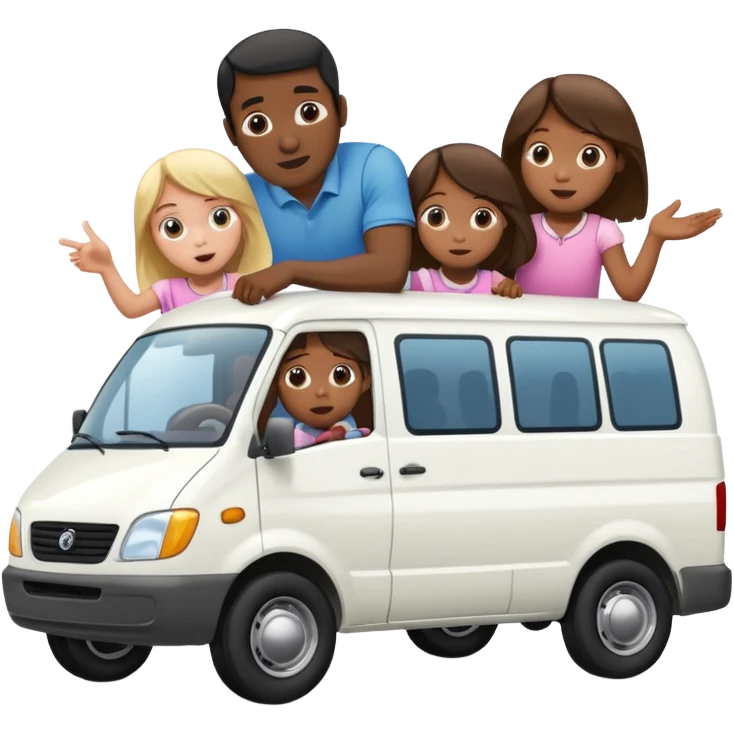 A black man forcing 3 little girls into a white van with candy emoji