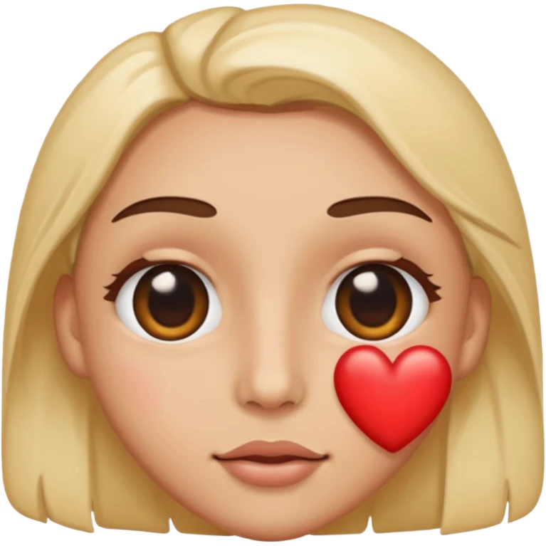 Heart eye emoji, with glue in his face emoji