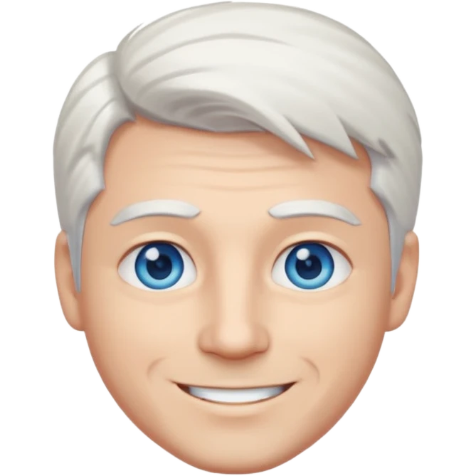 White-haired guy that looks and has beautiful blue eyes  emoji