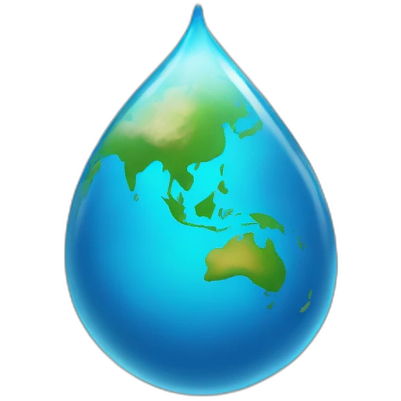 THE WORLD IN THE SHAPE OF A WATER DROP emoji