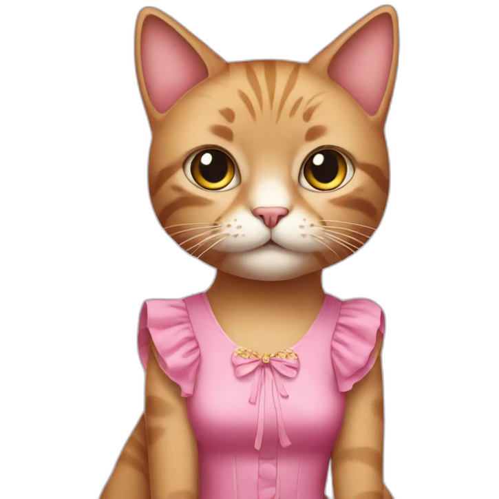 cat in pink dress emoji