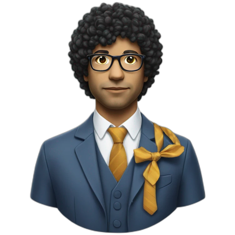 Richard Ayoade buying a necktie emoji