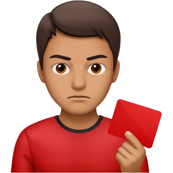 Half with red card emoji