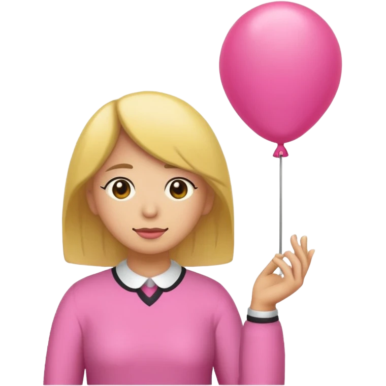 chica rosa pensando con globo de pensamiento emoji