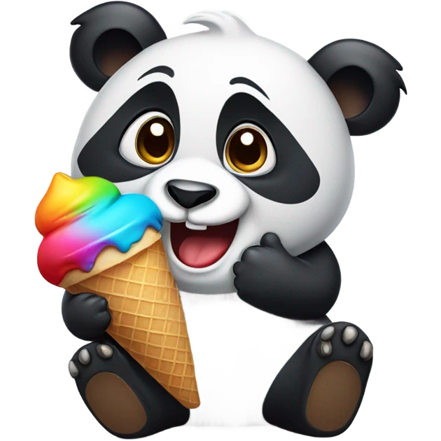 Panda eating ice cream emoji