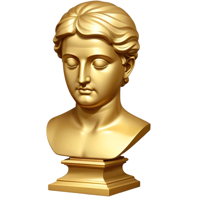 An icon featuring a classical bust, a book of philosophy, symbolizing the study of philosophy. The design includes an abstract symbol of thought and reasoning, representing deep intellectual inquiry and exploration of ideas. Transparent background emoji