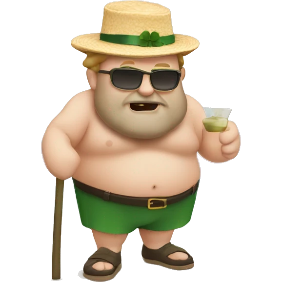Fat irish man on holiday emoji