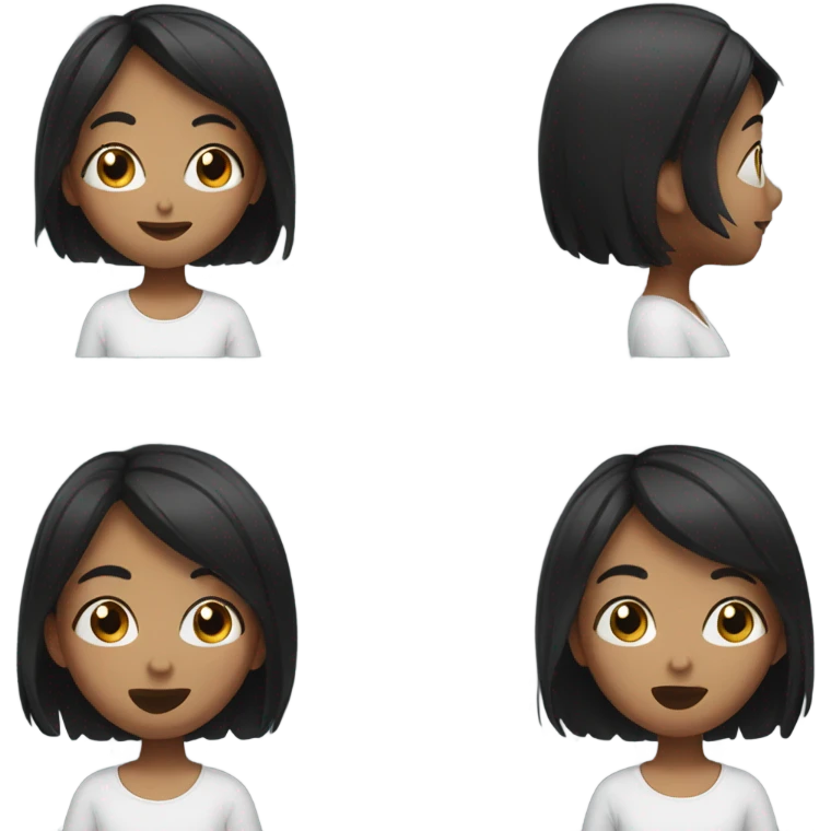 smiling girl with black hair blowing a kiss  emoji