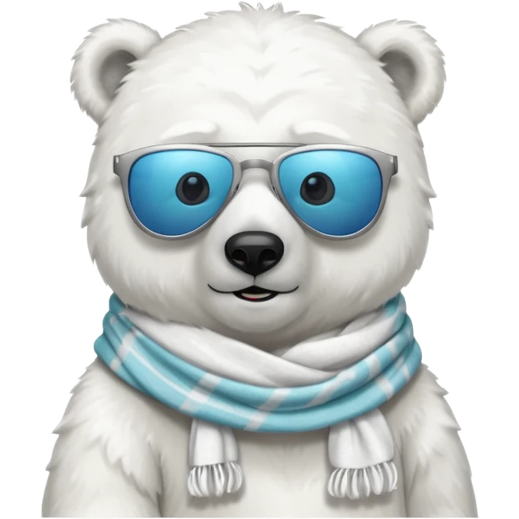 a polar bear with sunglasses and a scarf emoji