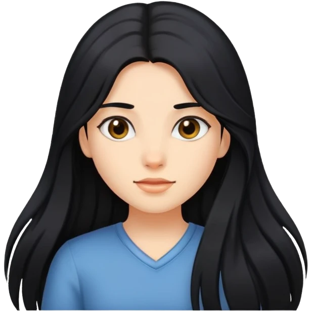 Chica pelinegra largo  emoji