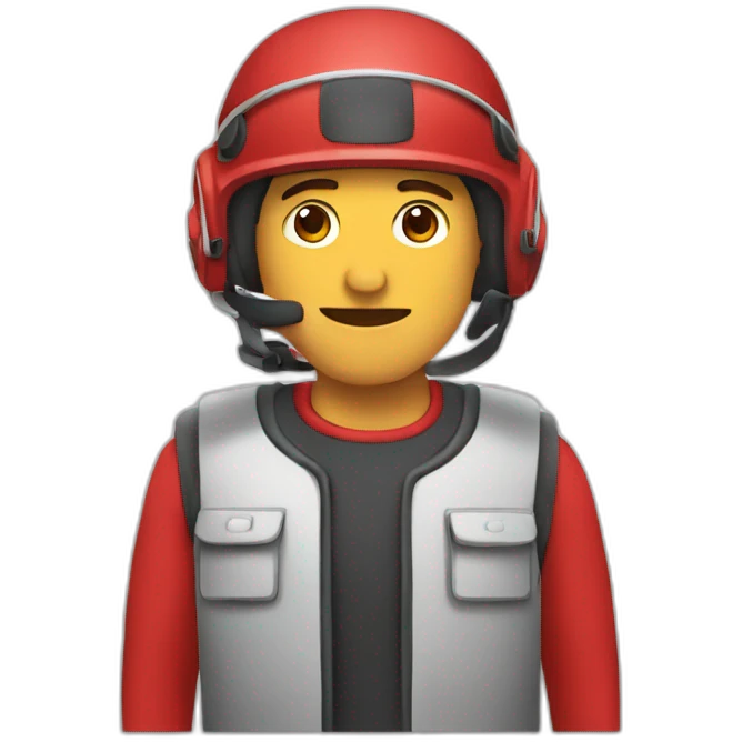 Albañil hombre saludando y con casco rojo emoji