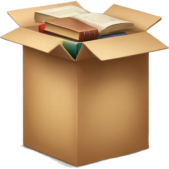 open box with old books inside  emoji