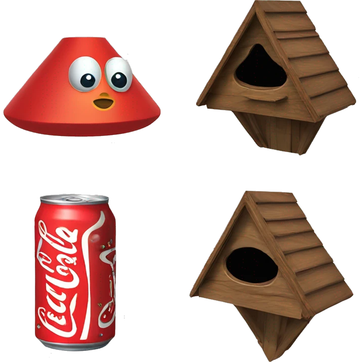 Wooden Vanilla Coke can UFO alien spaceship birdhouse  emoji