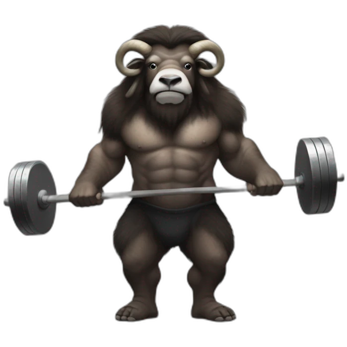 musk ox deadlifting emoji