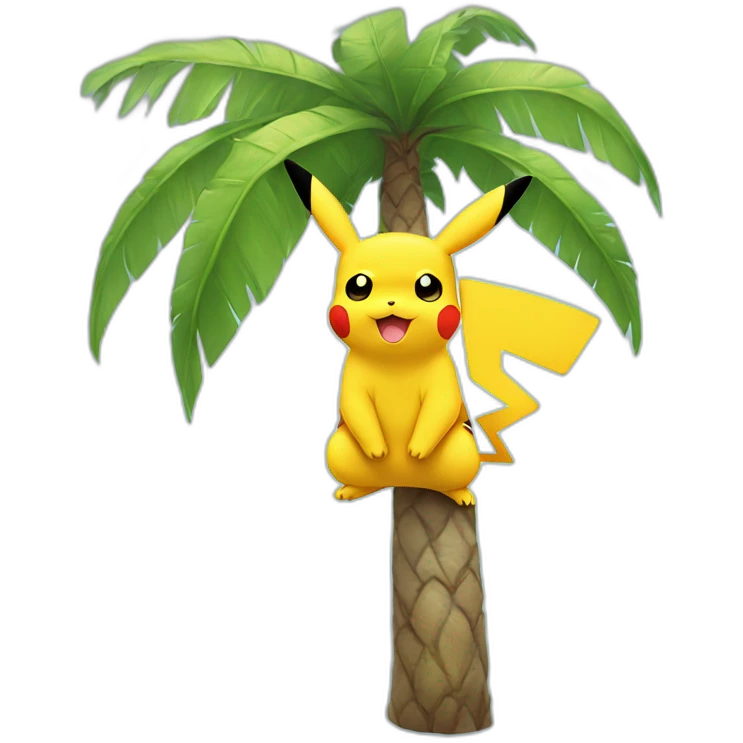 pikachu sitting palm tree emoji
