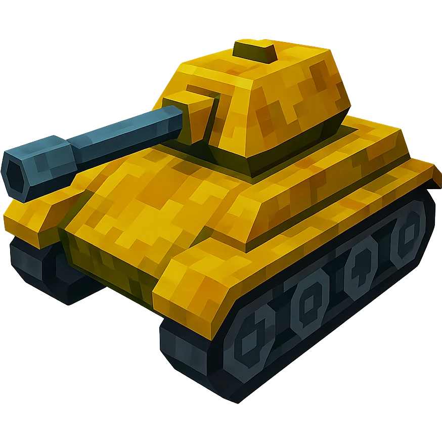 A tank in the style of low poly 3D emoji