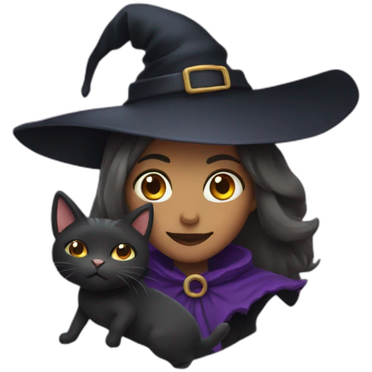A witch and a cat emoji