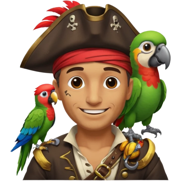 pirate and parrot emoji