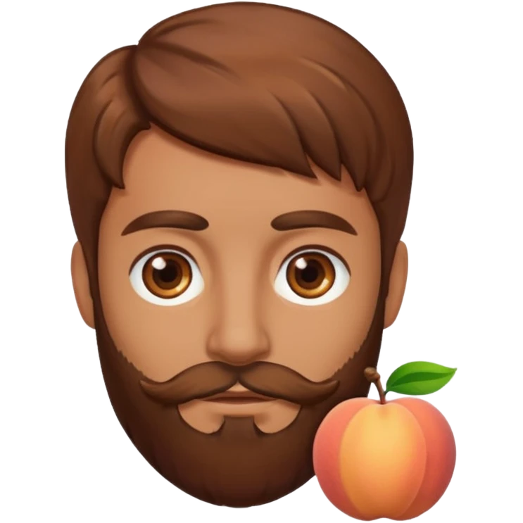 Créer emoji de un homme derrière une pêche avec un lit homme brun avec une barbe  emoji