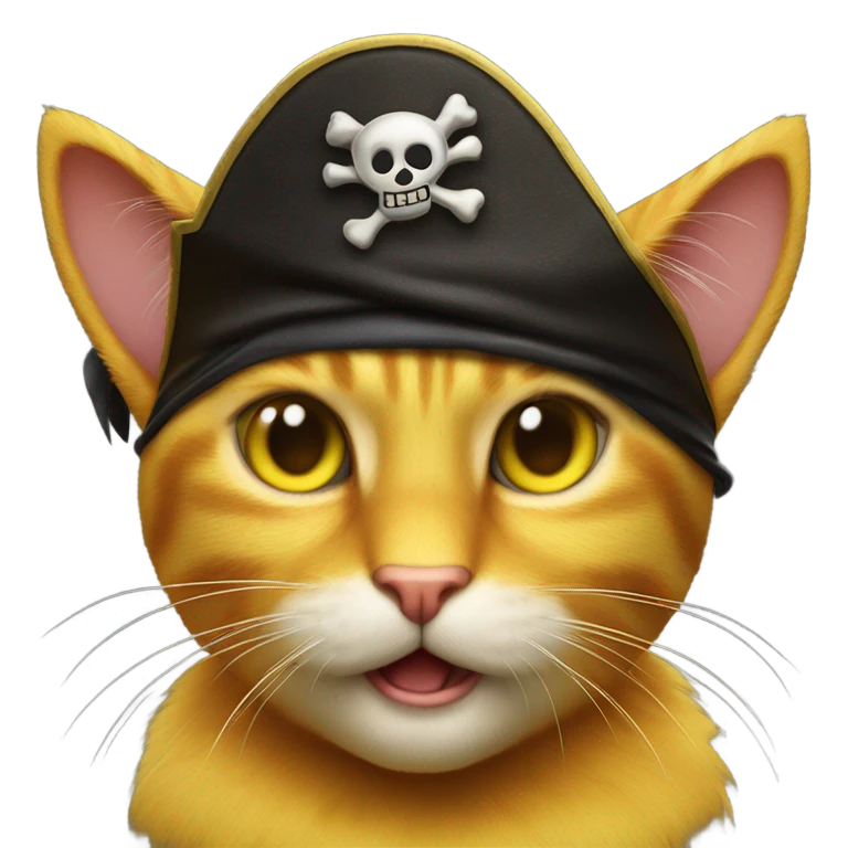 yellow pirate cat with eye patch emoji